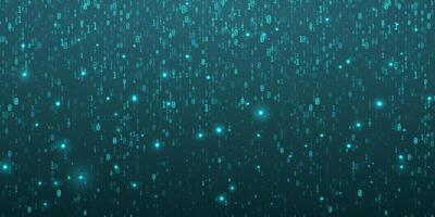 Abstract falling digits Digital code rain in a Matrix inspired futuristic style. Blue futuristic cyberspace. illustration vector