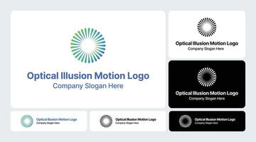 Optical Illusion Motion Logo - Dynamic Visual Effect Design vector