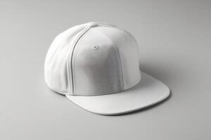 Plain White Snapback Hat for Branding and Mockups photo