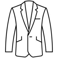A black and white outline of a suit jacket vector