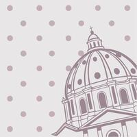 A church with a dome and polka dots on a gray background vector