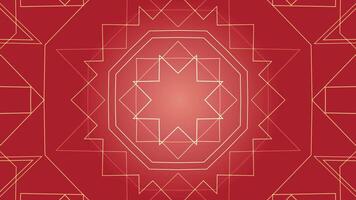 Red and gold geometric pattern suitable for backgrounds, textiles, packaging, and holiday designs. Vibrant and modern design for versatile applications. video