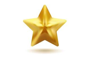 Icon of golden star in realistic 3D style. Achievements for games or customer rating feedback of website. Illustration of gold star in realistic style. vector