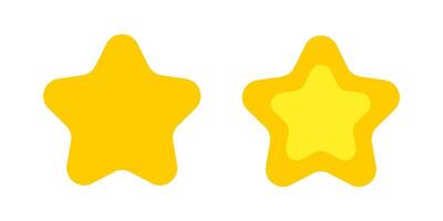 Icon of yellow stars in flat style. Achievements for games or customer rating feedback of website. Illustration of stars in simple style. vector