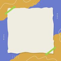 Blank square paper for text on abstract background vector