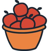 Fresh Red Apples in a Bucket vector