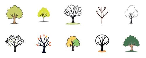 Trees in Various Seasons and Styles vector