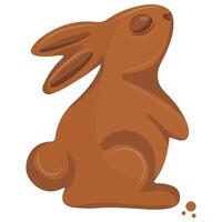 gingerbread cookies in the shape of a rabbit standing on its hind legs and looking up with crumbs next to it, for Easter decorations and backgrounds vector
