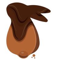 gingerbread cookies in the shape of a rabbit with small ears and a round tail covered in dark chocolate, for various Easter decorations vector