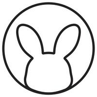 black Easter bunny icon in a circle showing the user's profile vector
