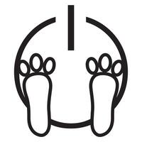 black power button icon with an Easter bunny design, namely bunny paws on the button vector