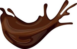 melted dark chocolate that dynamically spreads in different directions, for various backgrounds or for part of a design vector