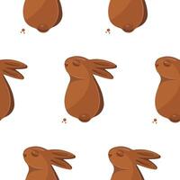 pattern with gingerbread cookies in the shape of a rabbit with small ears and a round tail, for various Easter decorations vector
