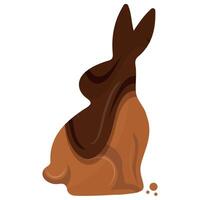 gingerbread cookies in the shape of a sitting rabbit with big ears and covered in dark chocolate, for a variety of Easter designs vector