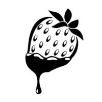 Inky Chocolate Covered Strawberry Icon Illustration vector
