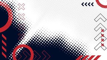 Abstract sport background with white, red and navy geometric design and copy space area vector