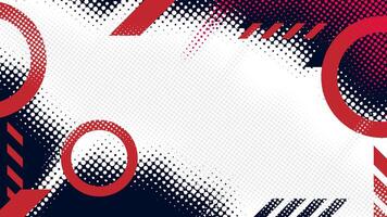 Abstract sport background with white, red and navy halftone design and copy space area vector