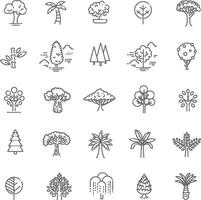 Set of Tree Outline Icons vector