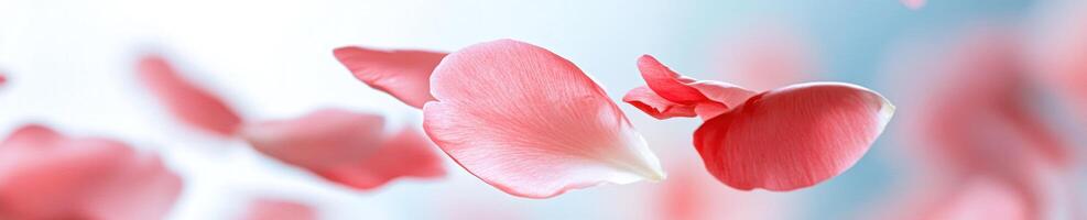 Floating peony petals in a modern artistic composition photo