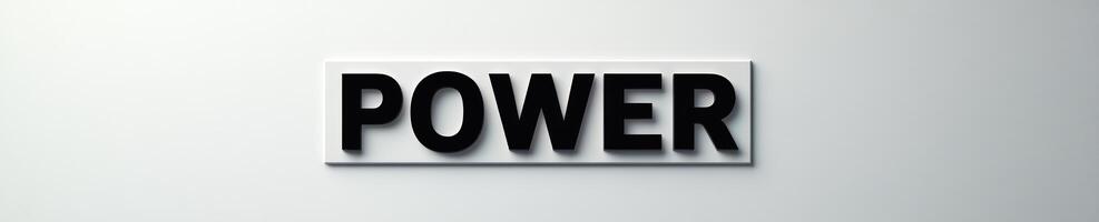 Modern minimalism design with bold typography featuring the word power photo