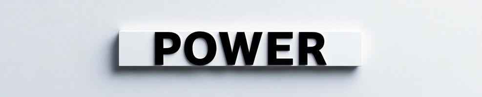 Modern typography art with bold word power in minimalist design photo