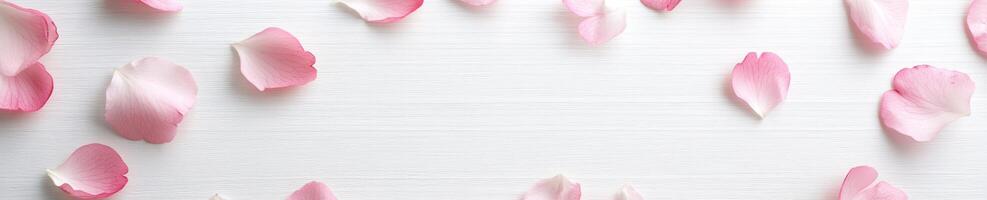 Delicate pink sakura petals on white background for floral decor and design photo