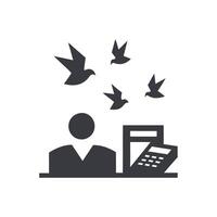 tax forms transform into birds flying away, symbolizing relief or escape from tax burdens, Tax Day background concept vector