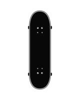 A black skateboard is shown on a white background vector