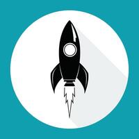 A rocket icon on a white background vector