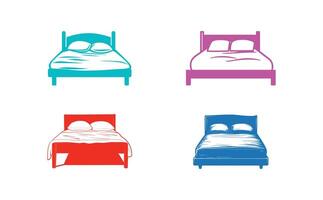 Bed icon set vector