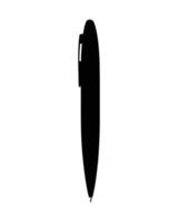 A black and white silhouette of a pen on a white background vector