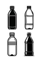 Four different types of plastic bottles on a white background vector