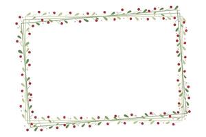 Green Rectangular Frame Decorated With Red And Green Leaves vector