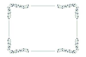 Green Rectangular Borders Frame With Blue And Green Leaves Decoration vector