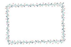 Green Rectangular Borders Frame With Green Leaves Decoration vector