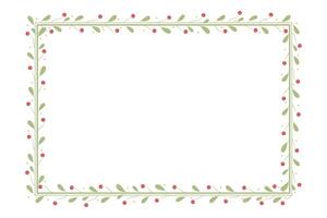 Green Rectangular Borders Frame With Pink And Green Leaves vector