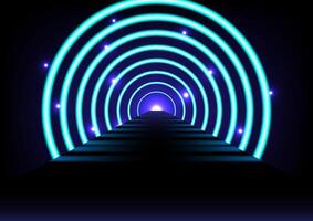 Abstract background with futuristic perspective ring vector