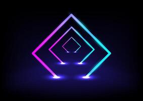 Abstract background with neon light cyberspace vector