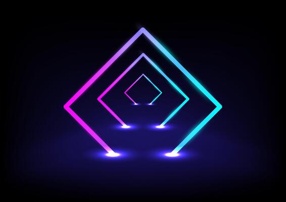 Abstract background with neon light cyberspace