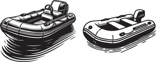 Inflatable Boat Illustration. vector