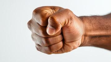 A close-up of a clenched fist conveying strength and determination. photo