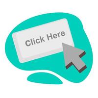 Call to Action A button with Click Here and a cursor pointing vector
