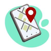 Mobile Marketing A smartphone with a location pin vector