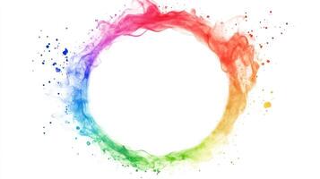 A vibrant circular splash of colors creating an abstract design. photo