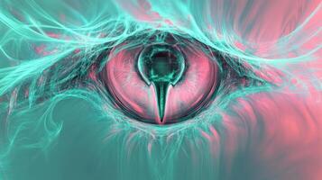 A mesmerizing abstract eye design in vivid, surreal colors. photo