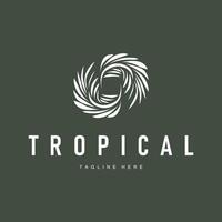 palm logo palm tree with simple, elegant, minimalist leaves template for cafe, business, restaurant and other product brands vector