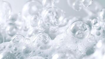 Close up of bubbles in water, conveying a sense of purity and freshness. photo