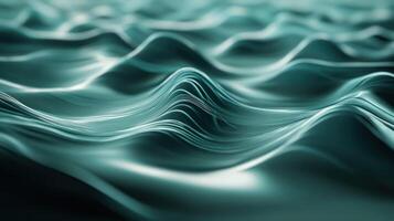 A serene, flowing abstract representation of smooth teal waves. photo
