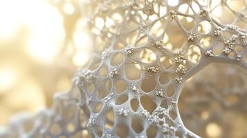Abstract structure with intricate web like patterns and soft lighting. photo