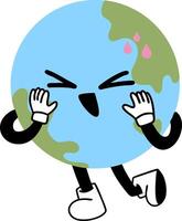 Earth character with joyful expression, showcasing playful design and vibrant colors vector